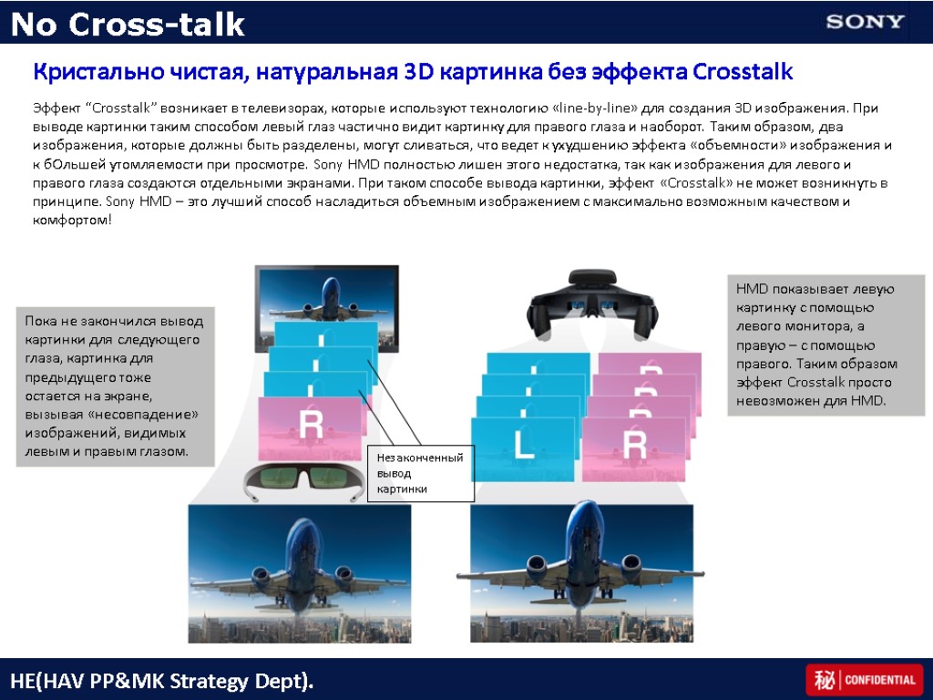 No Cross-talk Кристально чистая, натуральная 3D картинка без эффекта Crosstalk Эффект “Crosstalk” возникает в